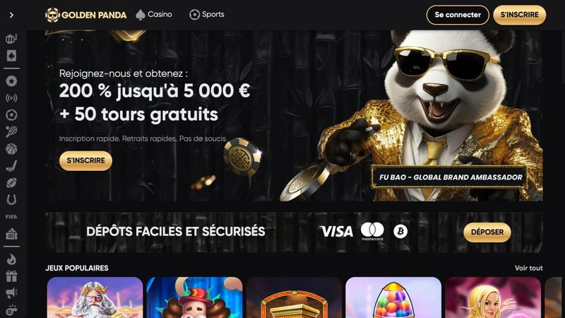 Decouvrir Golden Panda Casino: Connexion et Joueurs en Ligne Francophones